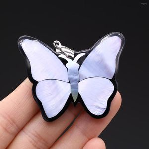 Pendentif Colliers Coquille Naturelle Nacre Petit Papillon Forme Charmes Pour La Fabrication De Bijoux DIY Collier Boucles D'oreilles Accessoires 42x53mm