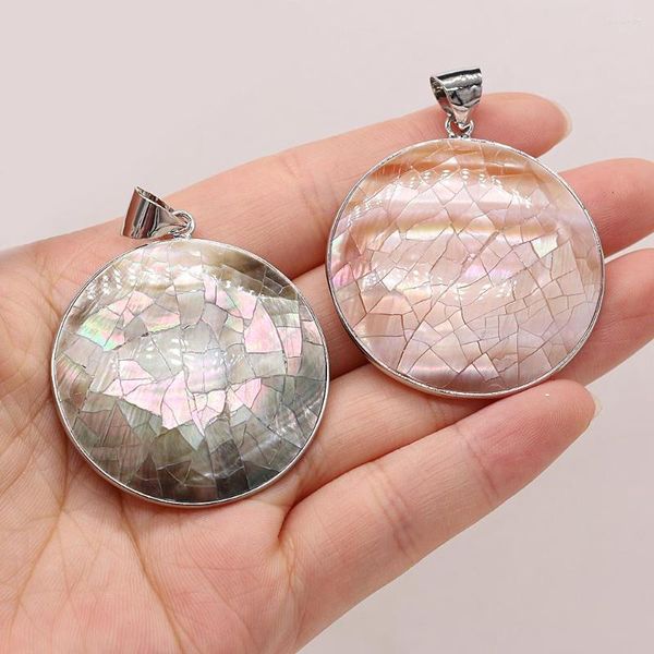 Pendentif Colliers Naturel Shell Pandent Forme Ronde Rose Noir Nacre Collier Pour Faire Des Bijoux DIY Accessoires