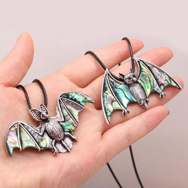 Pendentif Colliers Coquilles naturelles Abalone Alliage Oreille Bat Collier pour la fabrication de bijoux DIY Accessoires de mode Charme Cadeau Décor de fête