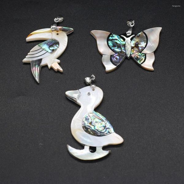 Pendentif Colliers Coquillages Naturels Ormeau Blanc Coquillage Animal Oiseau Papillon Pour La Fabrication De Bijoux DIY Collier Boucle D'oreille Accessoires Charmes Cadeau