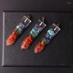 Collares colgantes Piedra natural 7 Chakra Orgón Energía Curación Collar Péndulo Amuleto para mujeres Hombres Forma libre Druzy Radiestesia Colgante