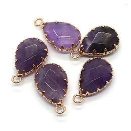 Colliers pendants Stone Natural Amethyst Droplet Opal Fashion Charm bijoux Agate Elegant Women's DIY Collier d'oreille accessoires