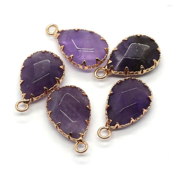 Colliers pendants Stone Natural Amethyst Droplet Opal Fashion Charm bijoux Agate Elegant Women's DIY Collier d'oreille accessoires