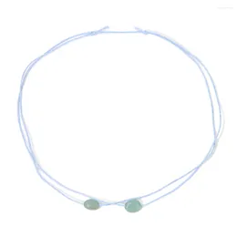 Colliers pendants Perles de pierre naturelles conception de la chaîne en cuir Chaîne d'aventurines vertes charme pour femmes bijoux