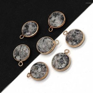 Pendentif Colliers Pierre Naturelle Paillettes Noires Rondes À Facettes 16x20mm Charme DIY Collier Boucle D'oreille Bracelet Mode Boutique Bijoux Accessoire