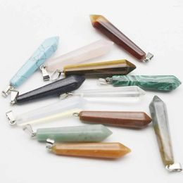 Colliers pendants Stone Natural Conical Hexagon Colonne Collier Turquoise Tiger Eye Crystal Jewelry Accessoires Cadeau en gros 10pcs