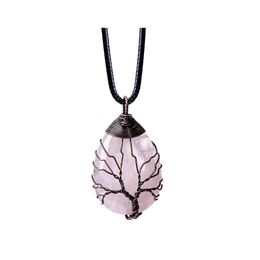 Hanger kettingen natuursteen kristal dropschaal draad wond gelukkige boom ketting vrouwen romantische sieraden choker vriendin geschenken dro otla3