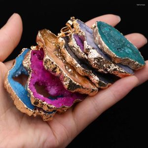 Colliers pendants Stone naturelle Druzy Crystal Pendants Reiki irrégulières Heal Charmes pour les bijoux Collier de conception Collier Oreads Accessoires