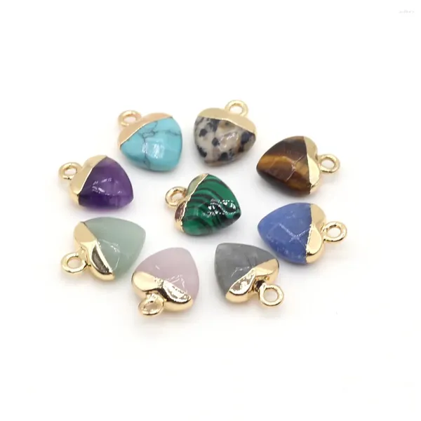 Collares colgantes Piedra natural Facetada Corazón Piedra preciosa Exquisitos encantos para la fabricación de joyas DIY Pulsera Collar Pendientes Accesorios