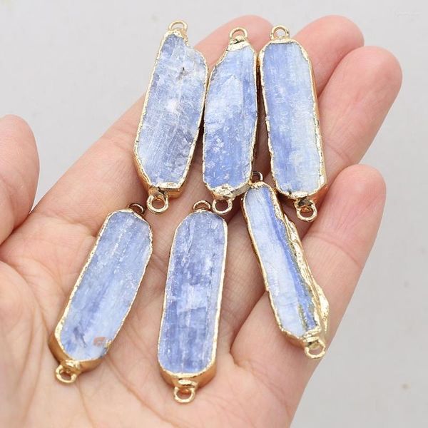 Collares pendientes Gema de piedra natural Conector de cianita de tira larga Artesanías hechas a mano Collar Pulsera Accesorios de joyería para mujer Tamaño