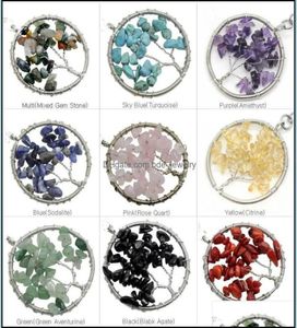 Colliers pendants Stone Naturel Gravel Round Shape Gemstone Bijoux Perles Perles de porte-clés en cristal semi précieux N DH24967947567311