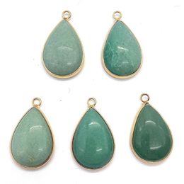 Pendentif Colliers Pierre Naturelle Vert Aventurine 18x30mm Fait DIY Charme Collier Boucles D'oreilles Bijoux De Mode Boutique Accessoires Pour Femmes