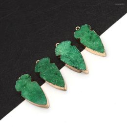 Hanger kettingen natuursteen groen kristallen blad 12-38 mm charme maken sieraden diy ketting oorbellen mode boetiek damesaccessoires