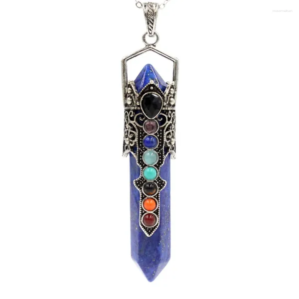 Colliers pendants Stone Natural Hexagonal Prism Collier Pendants Lapis Lazuli Opale, et