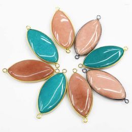 Hangende kettingen natuursteen gemengde kleur paard oog gedrapeerde ketting connector mineraal genezing charmes sieraden accessoires groothandel 8 stks