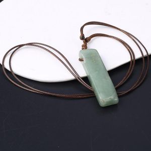 Hanger kettingen natuursteen ketting eenvoudige kolomvormige green aventurine slinger voor vrouwelijke sieraden reiki genezen geschenken