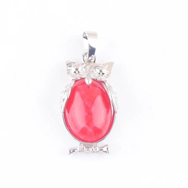 Pendentif Colliers Pierre Naturelle Rouge Jade Petit Hibou Pendentifs Reiki Lucky Animal Mignon Charme Bijoux Pour Femmes Homme Cadeau N4663 Drop Delive Dh9Tt