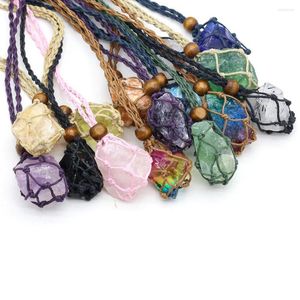 Colliers pendants en pierre de pierre naturelle quartz en pierre de pierre précieuse Collier irrégulier Charmes pour les bijoux faisant des dames de bricolage bracelet