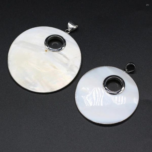 Pendentif Colliers Coquillages blancs naturels Ronde Nacre Shell Charms pour femmes Fabrication de bijoux DIY Collier Accessoires Cadeau