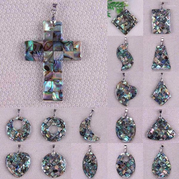 Collares colgantes Natural Zealand Abalone Shell Bead GEM Joyería de moda S050-S066