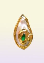 Colliers pendants Nature Connecteur de perle d'eau douce avec l'or zircon électroplé pour les bijoux fabriquant un espaceur blanc BeadSpendant5601661