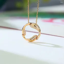 Colliers pendants ne'w Funny Circle Collier Gold Color Shiny CZ Fashion ACCESSOIRES DE NOUCHE VOLYSATIL