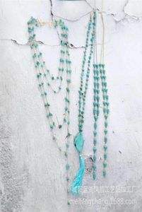 Hanger kettingen ketting mode sieraden nelace groen turquoise kwast trui chain208G5487405