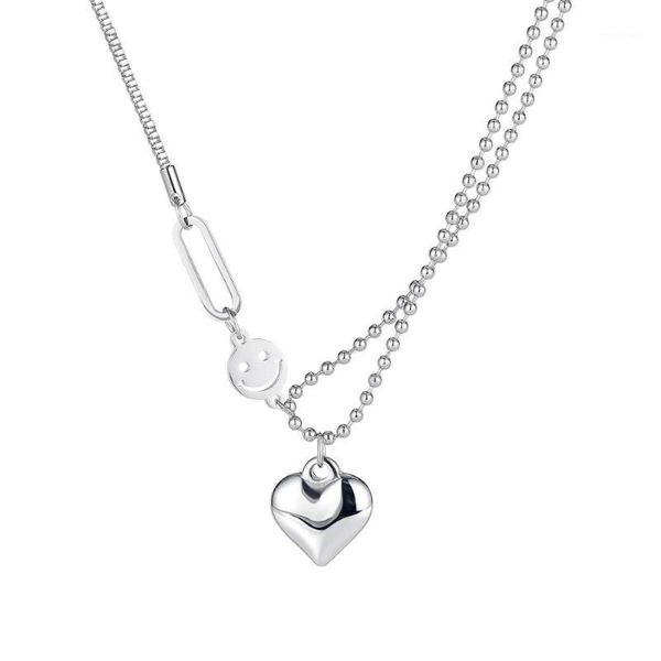 Pendentif Colliers Collier Pour Femmes Bijoux En Acier Inoxydable Chandail Chaîne Titane En Forme De Coeur Vente