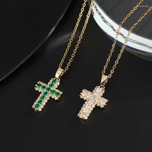 Colliers pendentiels Collier pour la griffe d'or 18 km avec des bijoux de mode personnalisés vintage de zircon en cristal vert