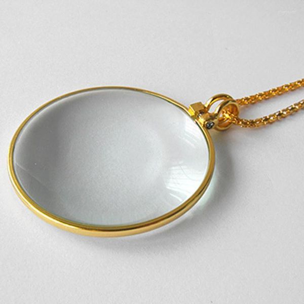 Colliers pendentiels Bijoux de collier 6x Magiteur de lecture SPEPER Magnify Glass Dorative Monocle