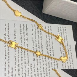 Colliers pendants Collier Luxury Designer Chain C-Letter Statle 18K Gold plaqué en cuivre en cuivre Fashion Bijoux de femmes Accesso Dhalc