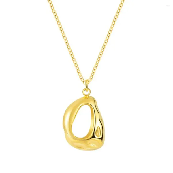 Pendentif Colliers Collier Minimaliste Géométrique Surface Irrégulière Étiquette Ronde Lien Chaîne Bijoux Pour Femmes