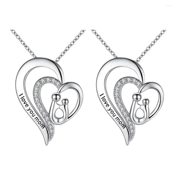 Collares pendientes Collar Madre Corazón Día Mamá Regalo Mamá Clavícula A juego Rompecabezas Cuello Abuela Regalos Apreciación Madres