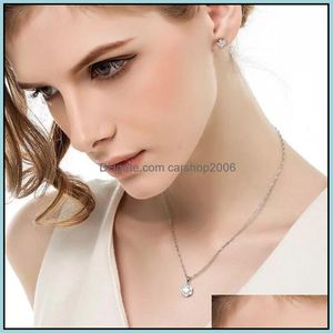 Pendentif Colliers Collier Sier Plaqué Bijoux Mode Éblouissant Invisible Zircon Simple Chic Cubique Zircone Drop Livraison Carshop2006 Dh3Bg