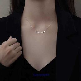 Colliers pendants Collier Tiffan Femine Sterling Silver S925 Diamond Set Smile Fashion Student Student Collar Chain Counter Designer Couple Tiff Couple