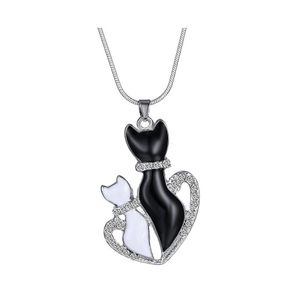 Colliers pendents Collier Fomes Fashion Mignon Black Blanc Cats Cadeaux de chaîne Drop Livraison Jewelry Pendants Dhzxt