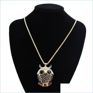 Pendentif Colliers Colliers Pendentif Marque Charmes Vintage Cristal Cubique Zircon Diamant Fine Jewelry Hibou Drop Delivery Pendentifs Dhwbh