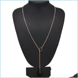 Colliers pendants Colliers Pendants Femmes Simple Golden Color Alloy Y Création en forme 18K Gold Place