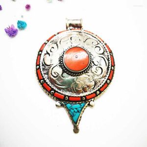 Pendentif Colliers Népal Main Vintage Pendentifs Cuivre Incrusté Coloré Pierre Ancre Multi Designs TBP748Pendentif