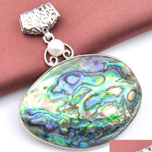 Collares colgantes Nuevos 6 PCS Fire Natural Abalone Shell Pearl 925 Sterling Sier Pendants Russia Australia USA Drop entrega 202 DHL7Q