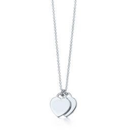 Hangende kettingen Nieuwe 925 Sterling Silver Peach Heart Classic Tricolor Love ketting Druipende hart Short Email Druipende hanger sleutelbeen ketting Z0314