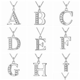 Pendentif colliers Nouveauté lettres initiales collier à breloques 26 pendentifs Alphabet en acier inoxydable Sier nom personnalisé majuscule A-Z J Dhame