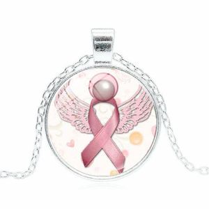 Colliers pendentifs Nouvelle arrivée ruban rose verre pierres précieuses pendentif colliers collier de sensibilisation au Cancer du sein pour femmes hommes mode juif Dhncl