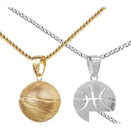 Hanger kettingen nieuwe basketbal ketting goud roestvrij staalketen vrouwen mannen sport hiphop sieraden voetballiefhebbers cadeau drop leveren dhnht dhnht