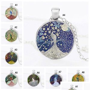 Pendentif Colliers Nouveau Beautif Plume De Paon Collier Pour Femmes Cabochons Verre Animal Chaînes De Mode Bijoux Cadeau Drop Delivery Pend Dhaw0