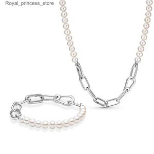 Hanger kettingen nieuwe best verkochte parels en kettingen 925 sterling zilveren sieraden geschikt voor dames mode-sieraden originele charm diy Q240426