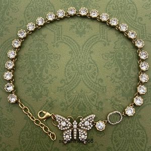 Collares colgantes New Butterfly llena de Diamond Pends Designer Jewelry Laces and Collars con caja