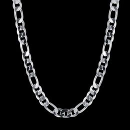 Hanger kettingen nieuwe klassieke 925 sterling zilver 10 mm heren geometrische ketting ketting 20/24 inch modeontwerper bruiloft sieraden cadeau Q240430