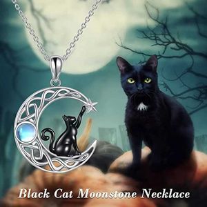 Collares colgantes nuevos creative negros de gato luna collar de luna linda luna luna de luna angel de demonio pareja pareja joyas de cumpleaños s2452206