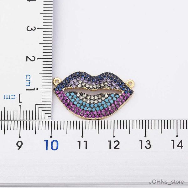 Collares pendientes Nuevo diseño Labios atractivos Collar colgante Chapado en oro Joyería de circón de cobre Cadena colorida para mujeres Hip Hop Fiesta Regalos de cumpleaños R231201